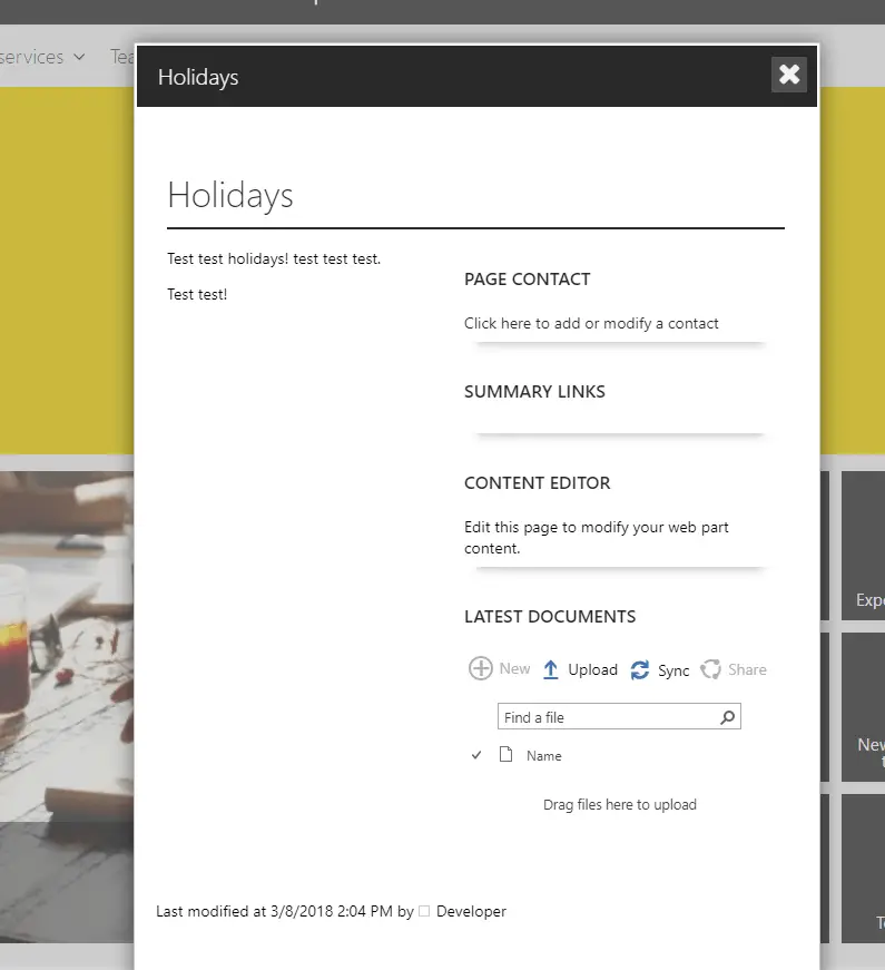 SharePoint publishing page in a dialog window with ?IsDlg=1