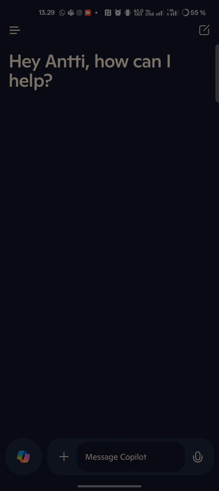 Video demonstration showing the steps to reproduce the Copilot Android app camera freeze issue - attempting to take a picture but the shutter button becomes unresponsive